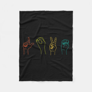 Asl Sign Language Alphabet Valentinstag Gift Ide Fleecedecke
