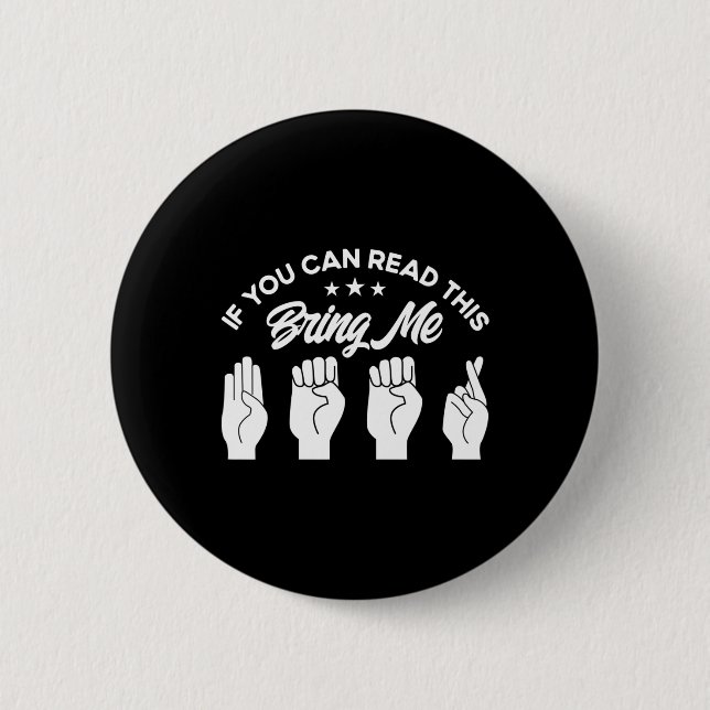 Asl Sign Language Bring Me Beer Deaf  Button (Vorderseite)