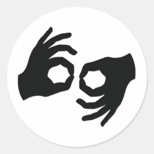 ASL Sign Language Interpreter Hand Symbol Sticker