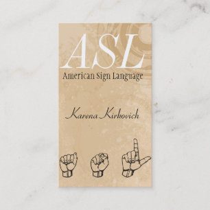 ASL Sign Language Translator Business Card Visitenkarte