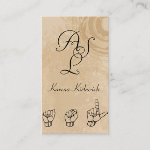 ASL Sign Language Translator Business Card Visitenkarte