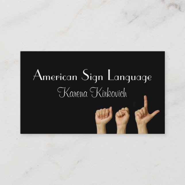 ASL-Signatur-Sprachübersetzer-Visitenkarte Visitenkarte (Vorderseite)