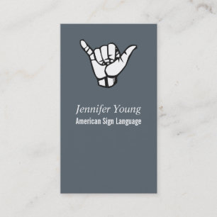 ASL, Signature Language Business Card Visitenkarte