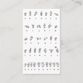 ASL, Signature Language Business Card Visitenkarte