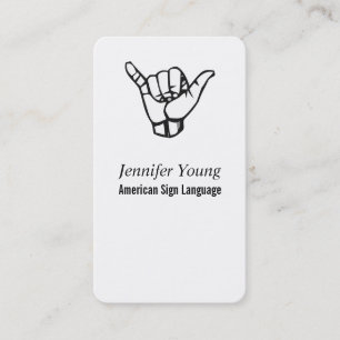 ASL, Signing Language Business Card Visitenkarte