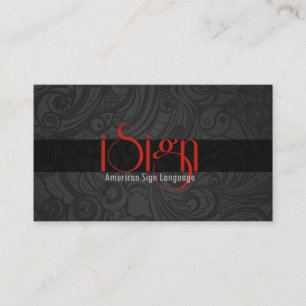 ASL, Signsprache, Übersetzer, Visitenkarte