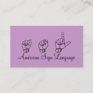 ASL, Signsprache, Übersetzer, Visitenkarte
