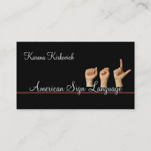 ASL, Signsprache, Übersetzer, Visitenkarte