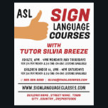 ASL Thumbs-up Gesture Sign Language Course Advert Flyer<br><div class="desc">ASL Thumbs-up Gesture Sign Language Course Advertising Flyer durch den Business Card Store.</div>