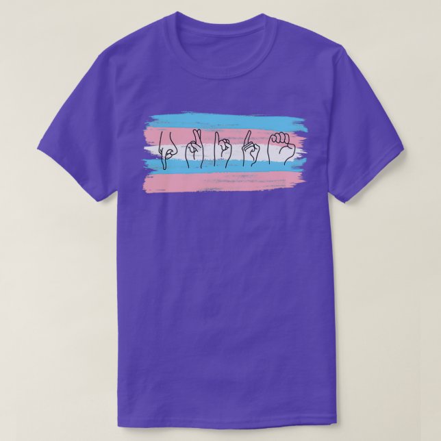 ASL Trans Pride Flag T-Shirt (Design vorne)
