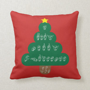 ASL-Weihnachtsbaumkissen Amerikanische Gebärdenspr Kissen