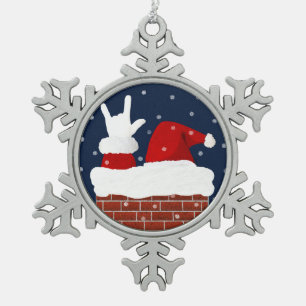 ASL Weihnachtsschmuck I Liebe Sie ILL in ASL Schneeflocken Zinn-Ornament