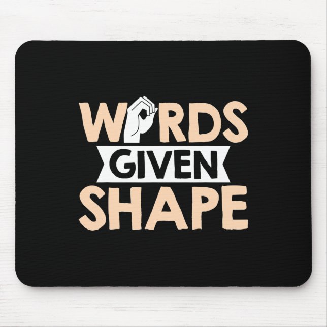 Asl Words Given Shape American Sign Language  Mousepad (Vorne)