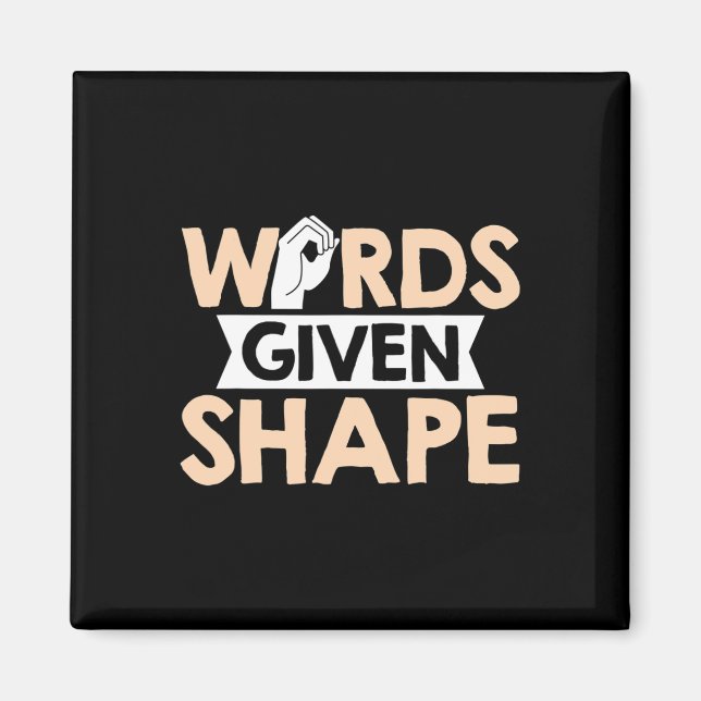 ASL Wörter geben Form American Sign Language Magnet (Vorne)