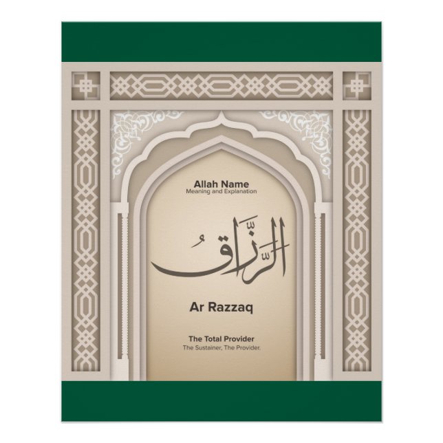 Asma’ul Husna-Ar  Razzaq-The Total Provider Poster (Vorderseite)