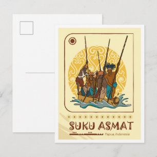 Asmat Papua Indonesien Reise Postkarte