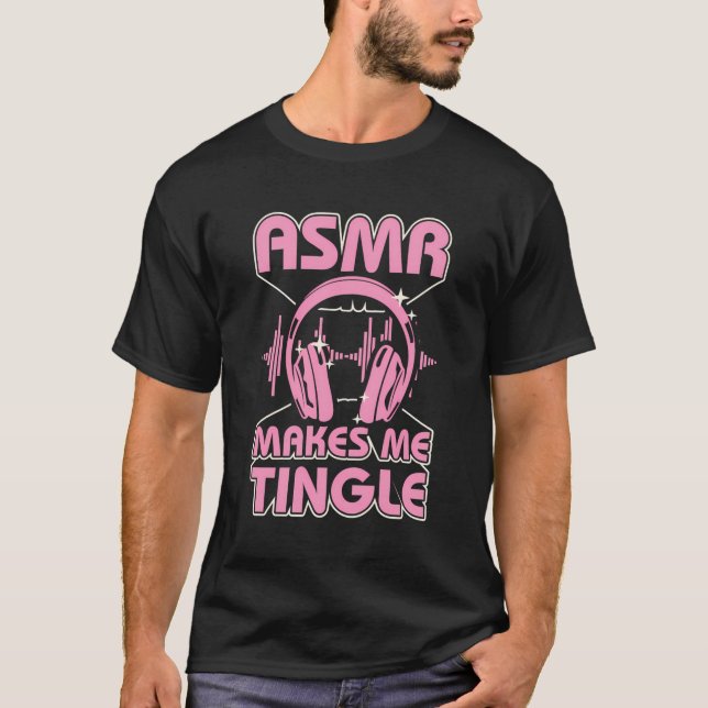 Asmr macht mich dreimal dreckig Asmr Kopfhörer gra T-Shirt (Vorderseite)