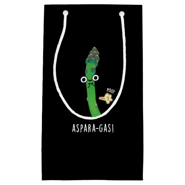 Aspara-Gas Funny Asparagus Veggie Pun Dark BG Kleine Geschenktüte (Vorderseite)