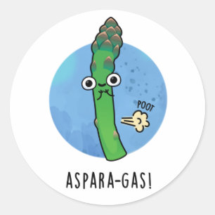 Aspara-Gas Funny Asparagus Veggie Pun Runder Aufkleber