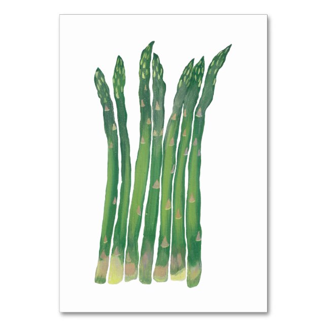 Asparagus Custom Reading Flashcards Tischnummer (Vorderseite)