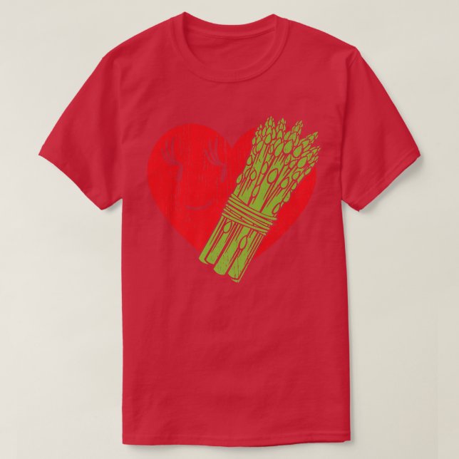Asparagus Herzgarten Gemüse Gemütlich Vegan T-Shirt (Design vorne)