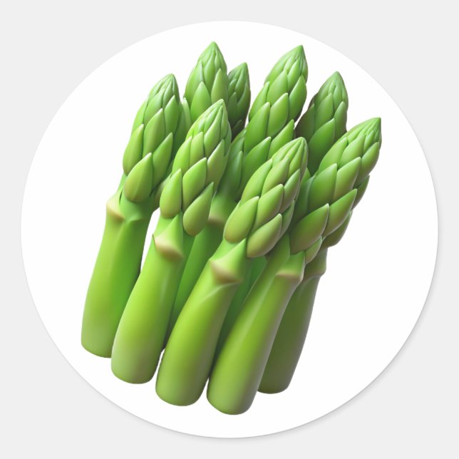 Asparagus Plastic 3D - Glossarosserie Runder Aufkleber (Vorderseite)