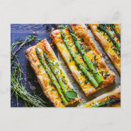 Asparagus Puff Pstry Sticks mit Sesam Feiertagspostkarte