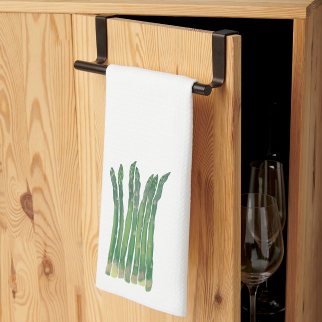 Asparagus Spears Green Accent Serviettes de cuisin (Pliage en tiers)