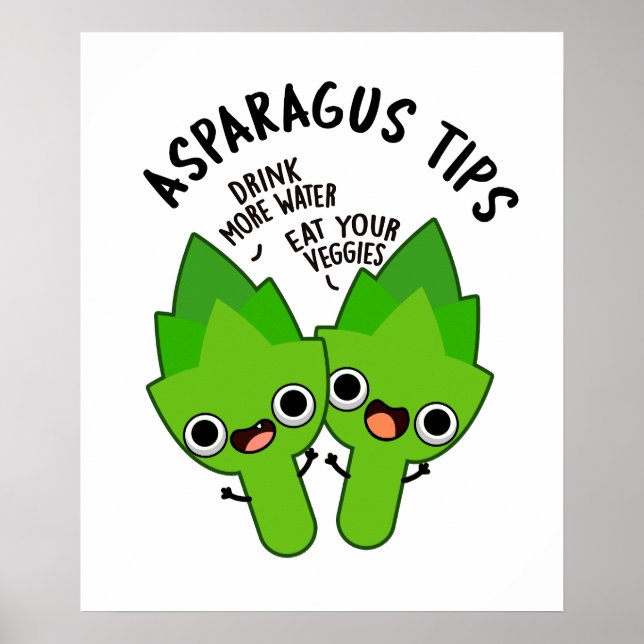 Asparagus Tipps Funny Veggie Pub Poster (Vorne)