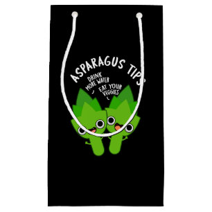 Asparagus Tipps Funny Veggie Pun Dark BG Kleine Geschenktüte
