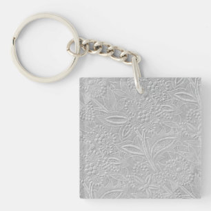 Aspect floral embossé gris