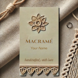 Aspect macramé - Carte de visite beige