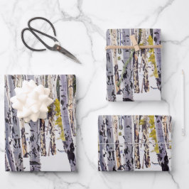 Aspen Bäume im Wald Geschenkpapier Set