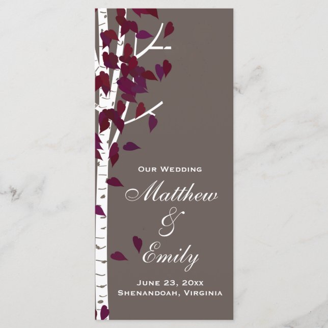 Aspen Birch Trees Wedding Program Programm (Vorderseite)