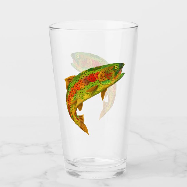 Aspen-Blatt-Regenbogenforelle 5 Glas (Vorderseite)