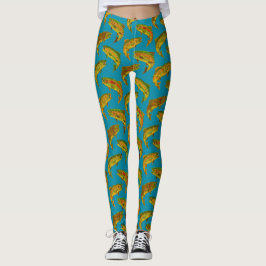 Aspen-Blatt-Regenbogenforelle-nahtloses Muster Leggings