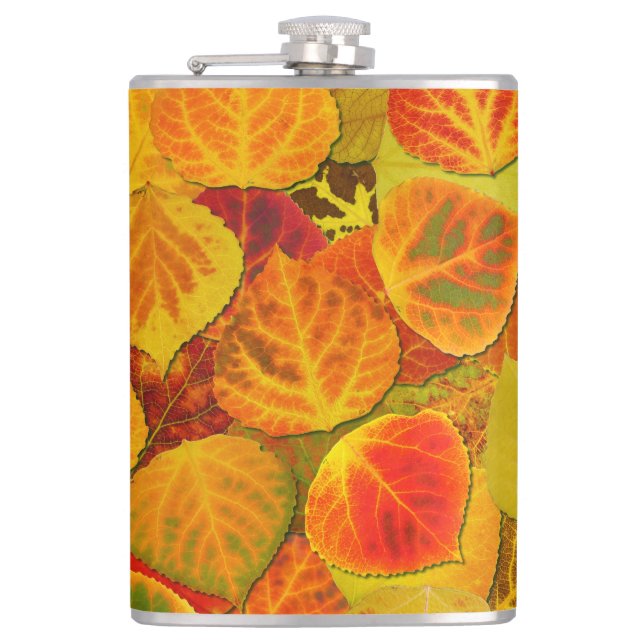 Aspen Blätter Collage Solid Medley 1 Flachmann (Vorderseite)