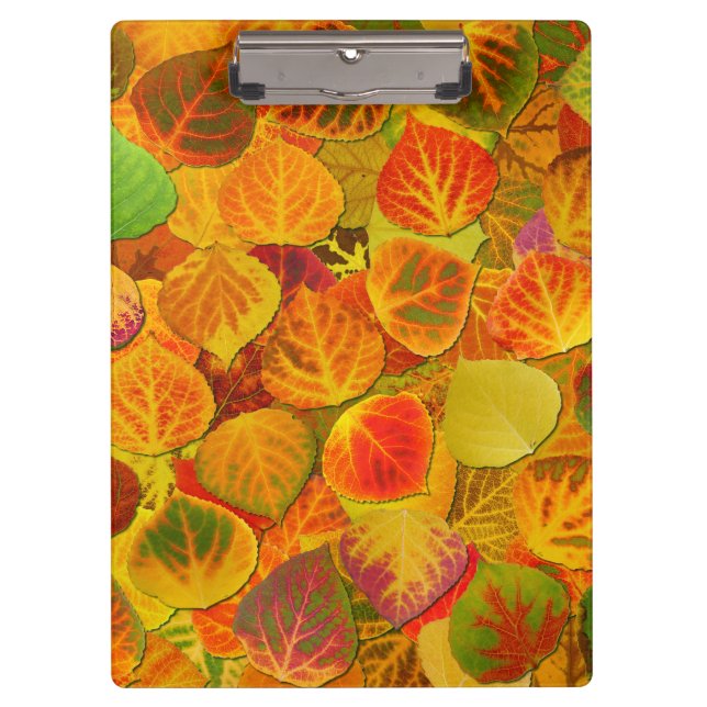Aspen Blätter Collage Solid Medley 1 Klemmbrett (Vorderseite)