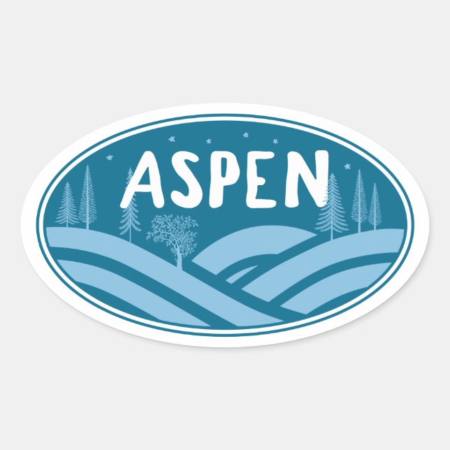 Aspen Colorado Außenbereich Ovaler Aufkleber (Vorderseite)