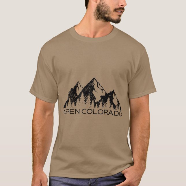 Aspen Colorado Berg Souvenir Geschenk Cool T-Shirt (Vorderseite)