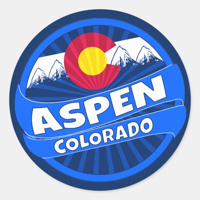 Aspen Colorado Bergburgenaufkleber Runder Aufkleber (Vorderseite)