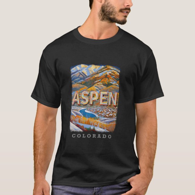 Aspen Colorado CO Mountain Majesty SD771 T Shirt (Vorderseite)