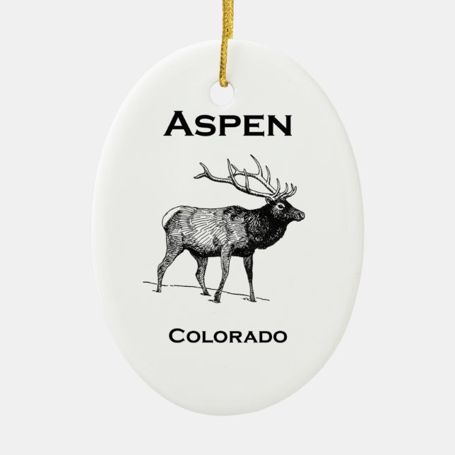 Aspen Colorado Elk Keramik Ornament (Vorne)