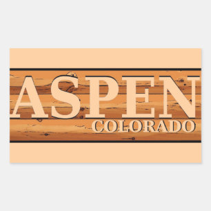 Aspen Colorado Holzschild Rechteckiger Aufkleber