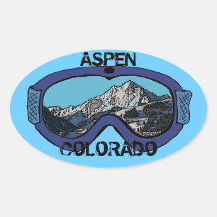 Aspen Colorado lunettes de neige bleu autocollants