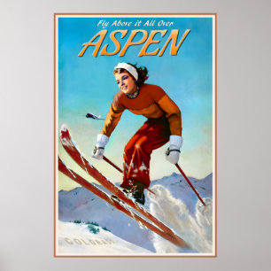 Aspen Colorado Marilyn Monroe Reiseplakat Rocky Poster