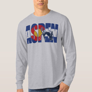Aspen Colorado mit Schneeskier T-Shirt