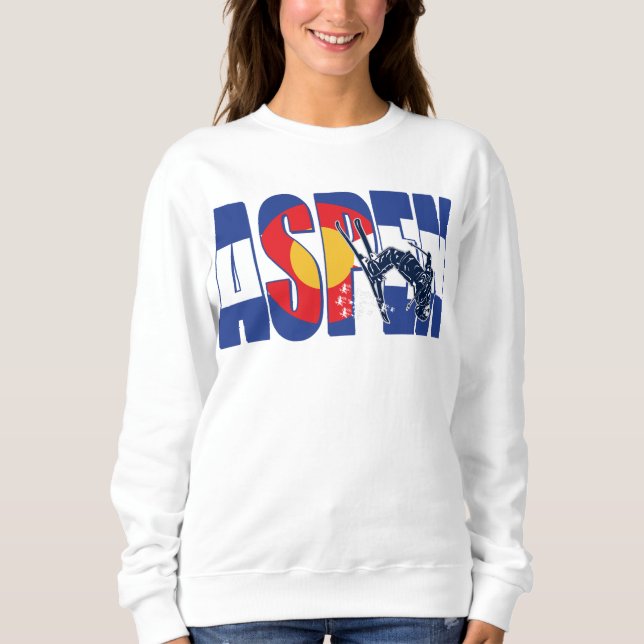 Aspen Colorado mit Skier Sweatshirt (Vorderseite)