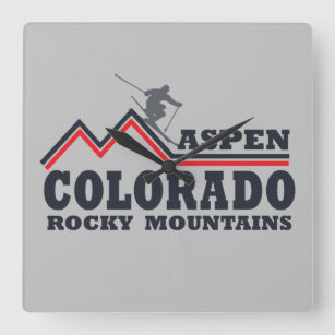 Aspen Colorado Quadratische Wanduhr