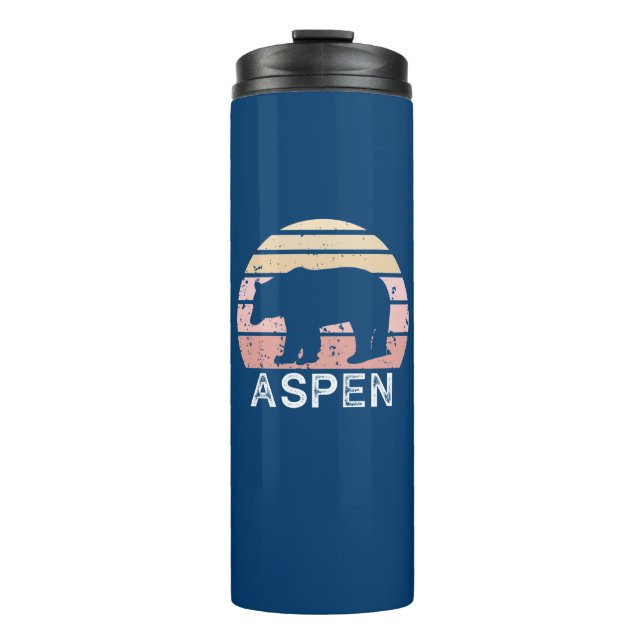 Aspen Colorado Retro Bär Thermosbecher (Vorderseite)